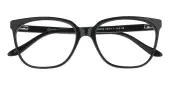 Square Eyeglasses, Full Frame Black Plastic - FZ1092