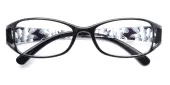 Oval Eyeglasses, Full Frame Black TR90 - FP1443