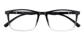Rectangle Eyeglasses, Full Frame Black/Crystal TR90 - FP1619