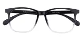 Square Eyeglasses, Full Frame Black/Crystal TR90 - FP1644
