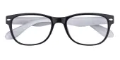 Oval Eyeglasses, Full Frame Black/White TR90 - FP1648