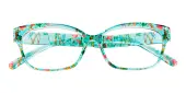 Cat Eye Eyeglasses, Full Frame Green/Floral TR90 - FP1695