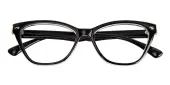 Cat Eye Eyeglasses, Full Frame Black/Crystal TR90 - FP1697