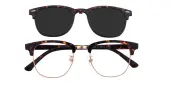 Browline|Oval Eyeglasses, Full Frame Tortoise Ultem|blend material|Metal - FP1747
