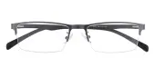 Rectangle Eyeglasses, Half Frame Gunmetal Metal - SM0862