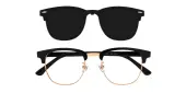 Browline|Oval Eyeglasses, Full Frame Black Ultem|blend material|Metal - FP1746