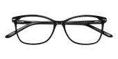 Oval|Horn Eyeglasses, Full Frame Black Plastic - FZ1299