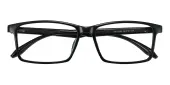 Rectangle Eyeglasses, Full Frame Black TR90 - FP1841
