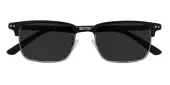 Rectangle|Browline Sunglasses, Full Frame Black/Gunmetal TR90|blend material|Metal - SUP0660