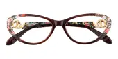 Cat Eye Eyeglasses, Full Frame Floral Plastic - FP1903
