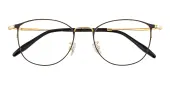 Oval|Classic Wayframe Eyeglasses, Full Frame Black Metal - FM1263