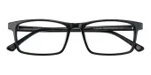 Rectangle Eyeglasses, Full Frame Black Plastic - FZ1311