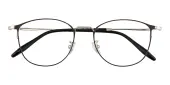 Oval Eyeglasses, Full Frame Black Metal - FM1382