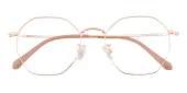 Polygon Eyeglasses, Full Frame Rose Gold Titanium - FT0304