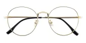Round Eyeglasses, Full Frame Golden Titanium - FT0326