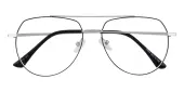 Aviator Eyeglasses, Full Frame Black Metal - FM1393