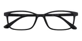 Rectangle Eyeglasses, Full Frame Black TR90 - FP1979