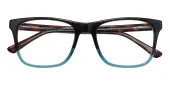 Rectangle Eyeglasses, Full Frame Tortoise/Blue Plastic - FZ1392
