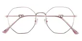 Polygon Eyeglasses, Full Frame Rose Gold Metal - FM1405