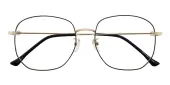 Square Eyeglasses, Full Frame Black Metal - FM1408