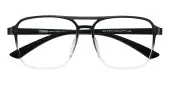 Aviator Eyeglasses, Full Frame Black TR90 - FP2026