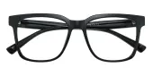 Horn|Square Eyeglasses, Full Frame Black TR90 - FP2035