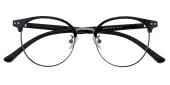 Browline|Round Eyeglasses, Full Frame Black TR90|Metal|blend material - FM1416