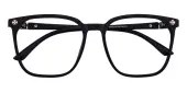 Square Eyeglasses, Full Frame Black TR90 - FP2043