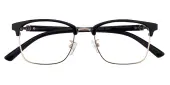 Browline|Rectangle Eyeglasses, Full Frame Black/Golden TR90|blend material|Metal - FP2047