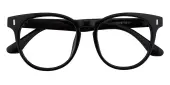 Round Eyeglasses, Full Frame Black TR90 - FP2070