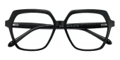 Polygon Eyeglasses, Full Frame Black Plastic - FP2074