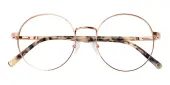 Round Eyeglasses, Full Frame Golden Metal - FM1455
