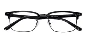Rectangle|Browline|Horn Eyeglasses, Full Frame Black/Gunmetal TR90|blend material|Metal - FP1775