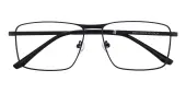 Rectangle Eyeglasses, Full Frame Black Metal - FM1467