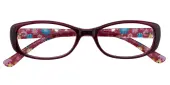 Oval Eyeglasses, Full Frame Burgundy/Floral TR90 - FP2103