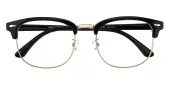 Browline|Oval Eyeglasses, Full Frame Black/Golden TR90|blend material|Metal - FP2105
