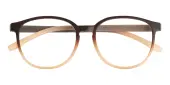 Round Eyeglasses, Full Frame Brown TR90 - FP1949