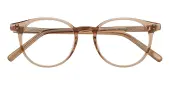 Round Eyeglasses, Full Frame Champagne Plastic - FZ1490