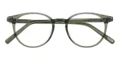 Round Eyeglasses, Full Frame Green Plastic - FZ1491