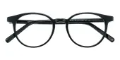 Round Eyeglasses, Full Frame Black Plastic - FZ1492