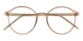 Round Eyeglasses, Full Frame Light Brown Plastic - FP2126