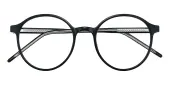 Round Eyeglasses, Full Frame Black Plastic - FP2127