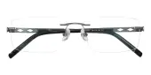 Rectangle Eyeglasses, Rimless Frame Gunmetal Titanium - RM0291