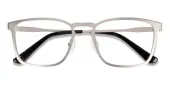 Rectangle Eyeglasses, Full Frame Silver Metal - FM1496