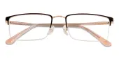 Rectangle Eyeglasses, Half Frame Black/Golden Metal - SM0896