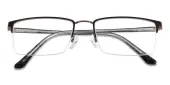 Rectangle Eyeglasses, Half Frame Black/Gunmetal Metal - SM0898