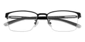 Rectangle Eyeglasses, Half Frame Black Metal - SM0899