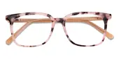 Rectangle Eyeglasses, Full Frame Petal Tortoise/Pink Plastic - FZ1512