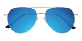 Aviator Sunglasses, Full Frame Golden Metal - SUP1000