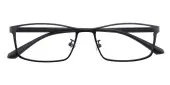 Rectangle Eyeglasses, Full Frame Black Metal|TR90 - FM1503